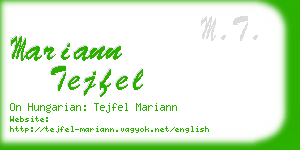 mariann tejfel business card